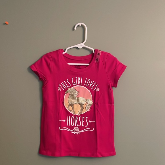 The Children Place tee with a sparkling horse design, pink, size 4T - Picture 10 of 17